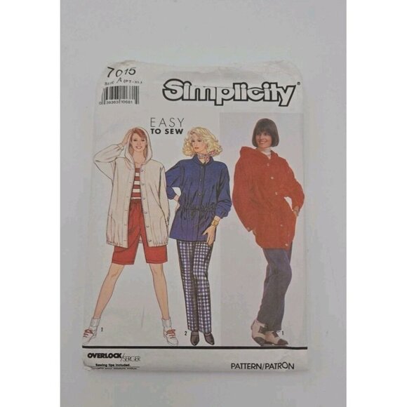 Vintage Simplicity Pants Shorts Jacket Pattern 7015 Size PT S M L XL UNCUT New - Picture 1 of 9